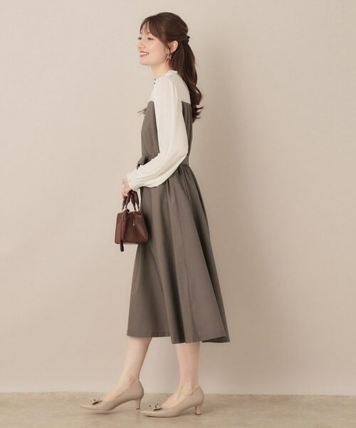 Couture Brooch / クチュールブローチ ミニ丈・ひざ丈ワンピース | 【レイヤード風・きれいめ・通勤】ドッキングベアワンピース | 詳細2