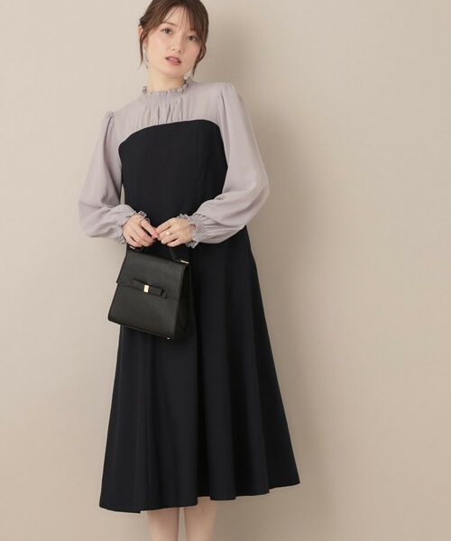 Couture Brooch / クチュールブローチ ミニ丈・ひざ丈ワンピース | 【レイヤード風・きれいめ・通勤】ドッキングベアワンピース | 詳細20