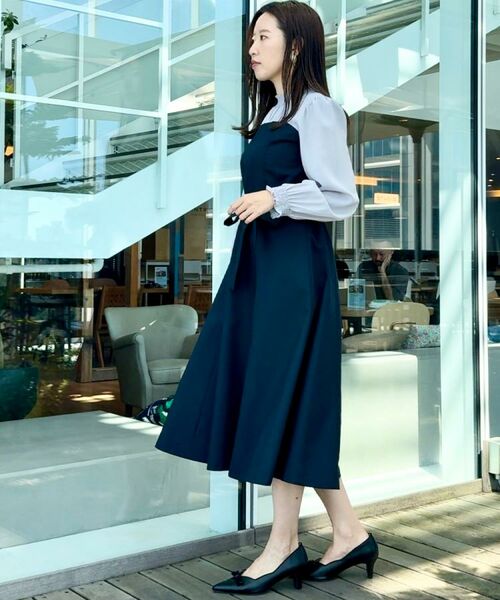 Couture Brooch / クチュールブローチ ミニ丈・ひざ丈ワンピース | 【レイヤード風・きれいめ・通勤】ドッキングベアワンピース | 詳細22