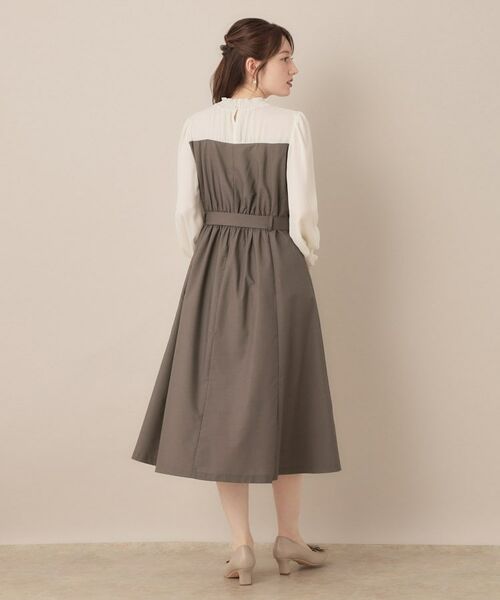 Couture Brooch / クチュールブローチ ミニ丈・ひざ丈ワンピース | 【レイヤード風・きれいめ・通勤】ドッキングベアワンピース | 詳細3