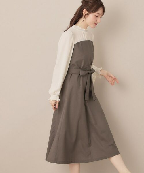 Couture Brooch / クチュールブローチ ミニ丈・ひざ丈ワンピース | 【レイヤード風・きれいめ・通勤】ドッキングベアワンピース | 詳細5