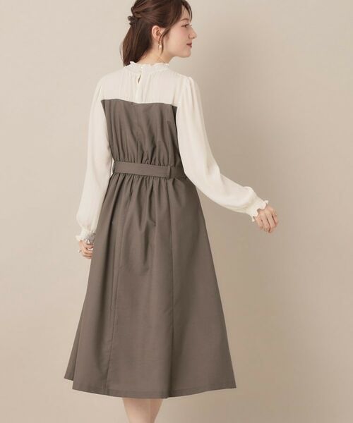 Couture Brooch / クチュールブローチ ミニ丈・ひざ丈ワンピース | 【レイヤード風・きれいめ・通勤】ドッキングベアワンピース | 詳細6