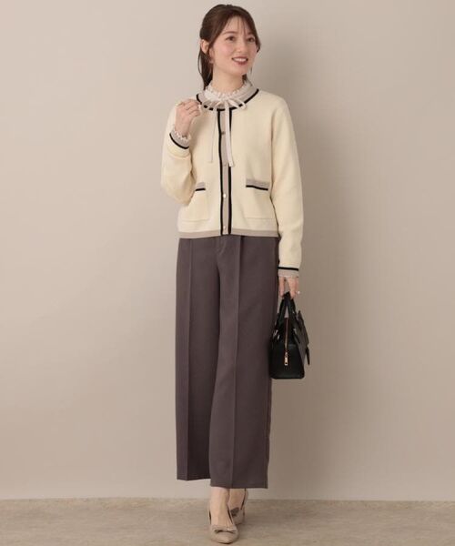 Couture Brooch / クチュールブローチ パンツ | 【帯電防止・通勤】ウエストリボン サスペンダー付きワイドパンツ | 詳細10