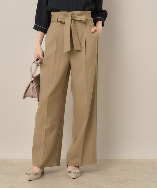 Couture Brooch / クチュールブローチ パンツ | 【帯電防止・通勤】ウエストリボン サスペンダー付きワイドパンツ | 詳細19