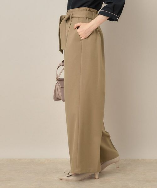 Couture Brooch / クチュールブローチ パンツ | 【帯電防止・通勤】ウエストリボン サスペンダー付きワイドパンツ | 詳細20