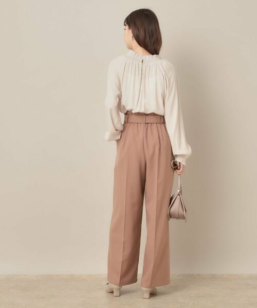 Couture Brooch / クチュールブローチ パンツ | 【帯電防止・通勤】ウエストリボン サスペンダー付きワイドパンツ | 詳細25