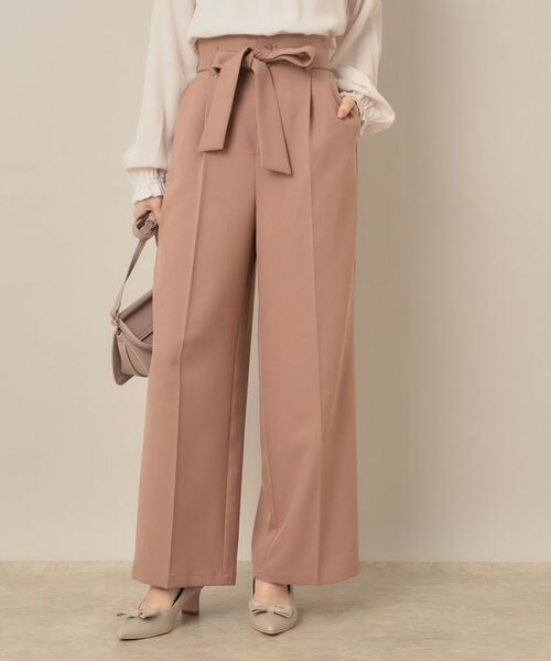 Couture Brooch / クチュールブローチ パンツ | 【帯電防止・通勤】ウエストリボン サスペンダー付きワイドパンツ | 詳細26