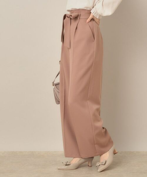 Couture Brooch / クチュールブローチ パンツ | 【帯電防止・通勤】ウエストリボン サスペンダー付きワイドパンツ | 詳細27