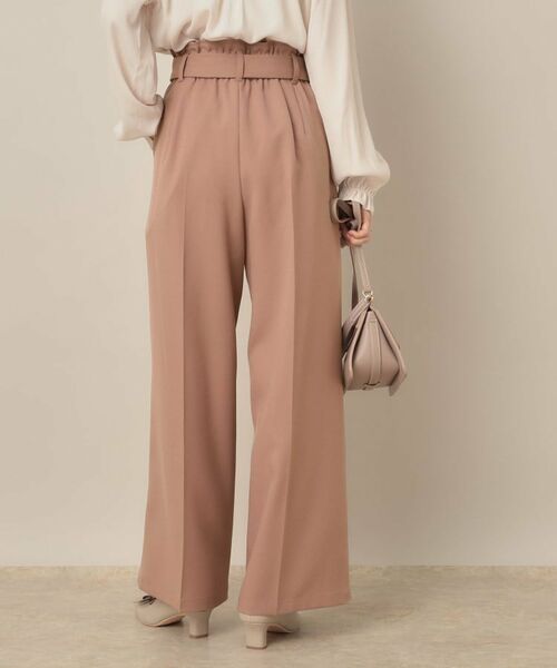 Couture Brooch / クチュールブローチ パンツ | 【帯電防止・通勤】ウエストリボン サスペンダー付きワイドパンツ | 詳細28