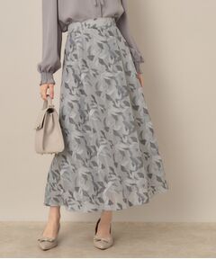 Couture Brooch / クチュールブローチ ロング・マキシ丈スカート | 【花柄・きれいめ・通勤】リンドウエンブロメッシュスカート