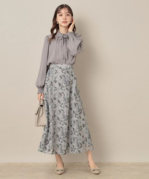 Couture Brooch / クチュールブローチ ロング・マキシ丈スカート | 【花柄・きれいめ・通勤】リンドウエンブロメッシュスカート | 詳細14