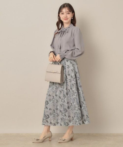 Couture Brooch / クチュールブローチ ロング・マキシ丈スカート | 【花柄・きれいめ・通勤】リンドウエンブロメッシュスカート | 詳細15