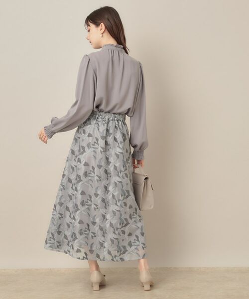 Couture Brooch / クチュールブローチ ロング・マキシ丈スカート | 【花柄・きれいめ・通勤】リンドウエンブロメッシュスカート | 詳細16