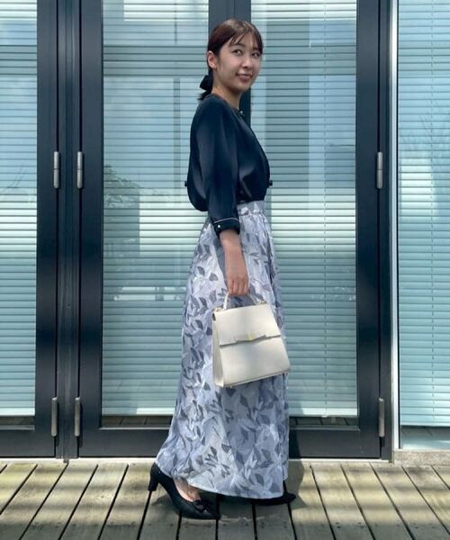 Couture Brooch / クチュールブローチ ロング・マキシ丈スカート | 【花柄・きれいめ・通勤】リンドウエンブロメッシュスカート | 詳細21