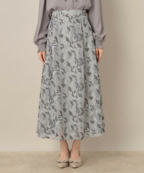 Couture Brooch / クチュールブローチ ロング・マキシ丈スカート | 【花柄・きれいめ・通勤】リンドウエンブロメッシュスカート | 詳細26