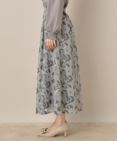 Couture Brooch / クチュールブローチ ロング・マキシ丈スカート | 【花柄・きれいめ・通勤】リンドウエンブロメッシュスカート | 詳細27