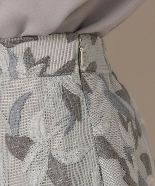 Couture Brooch / クチュールブローチ ロング・マキシ丈スカート | 【花柄・きれいめ・通勤】リンドウエンブロメッシュスカート | 詳細30