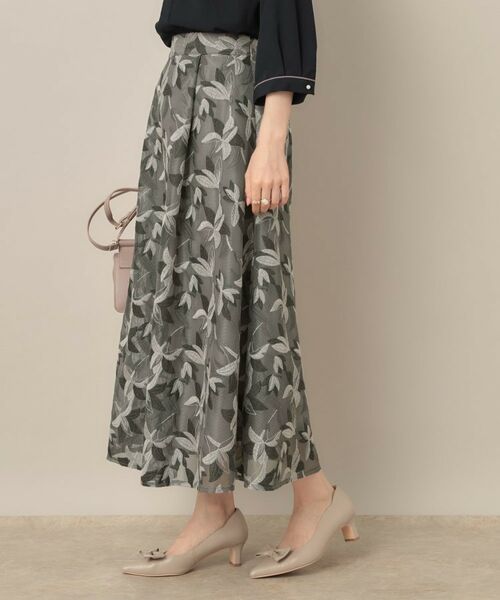 Couture Brooch / クチュールブローチ ロング・マキシ丈スカート | 【花柄・きれいめ・通勤】リンドウエンブロメッシュスカート | 詳細5