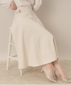 Couture Brooch / クチュールブローチ ロング・マキシ丈スカート | 【大人可愛い・通勤】スカラウエスト サイドベルト パネルスカート