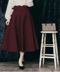 Couture Brooch / クチュールブローチ ロング・マキシ丈スカート | 【大人可愛い・通勤】スカラウエスト サイドベルト パネルスカート