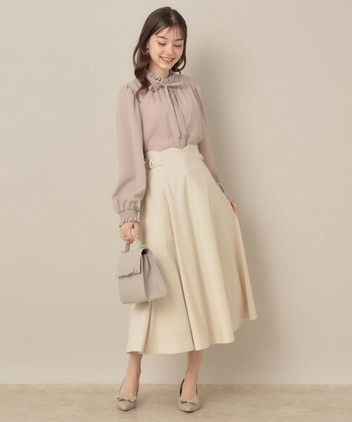 Couture Brooch / クチュールブローチ ロング・マキシ丈スカート | 【大人可愛い・通勤】スカラウエスト サイドベルト パネルスカート | 詳細1
