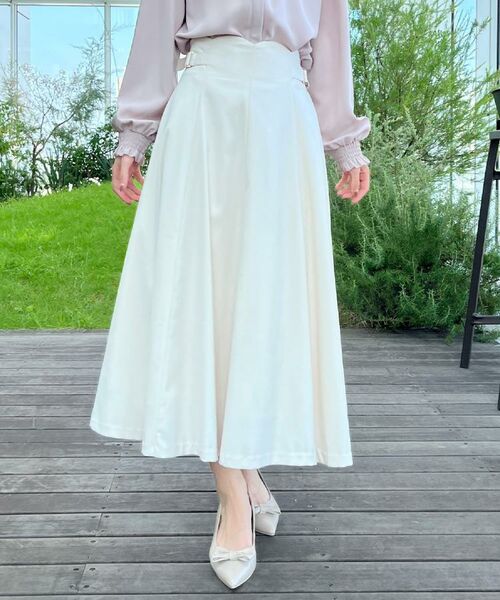 Couture Brooch / クチュールブローチ ロング・マキシ丈スカート | 【大人可愛い・通勤】スカラウエスト サイドベルト パネルスカート | 詳細12