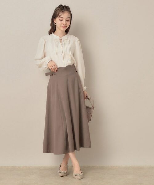 Couture Brooch / クチュールブローチ ロング・マキシ丈スカート | 【大人可愛い・通勤】スカラウエスト サイドベルト パネルスカート | 詳細13