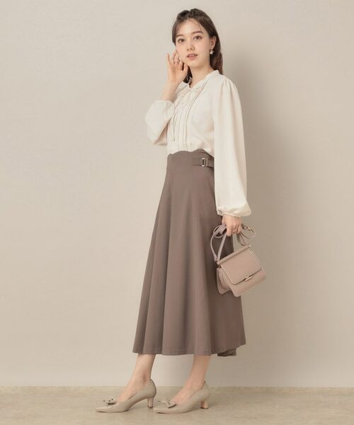 Couture Brooch / クチュールブローチ ロング・マキシ丈スカート | 【大人可愛い・通勤】スカラウエスト サイドベルト パネルスカート | 詳細14