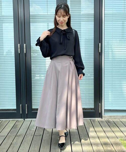 Couture Brooch / クチュールブローチ ロング・マキシ丈スカート | 【大人可愛い・通勤】スカラウエスト サイドベルト パネルスカート | 詳細19