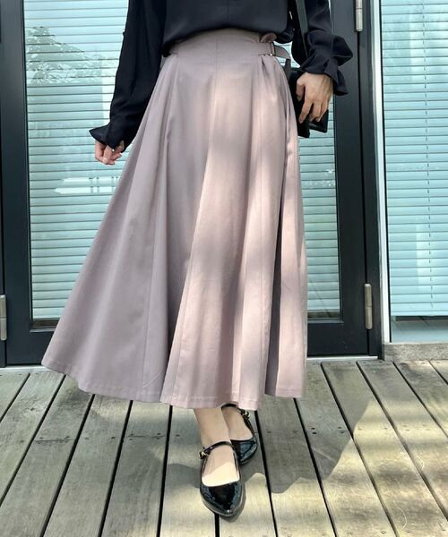 Couture Brooch / クチュールブローチ ロング・マキシ丈スカート | 【大人可愛い・通勤】スカラウエスト サイドベルト パネルスカート | 詳細22