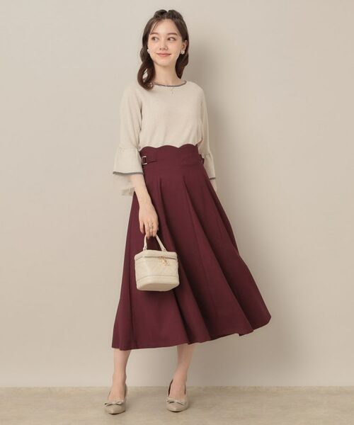 Couture Brooch / クチュールブローチ ロング・マキシ丈スカート | 【大人可愛い・通勤】スカラウエスト サイドベルト パネルスカート | 詳細23