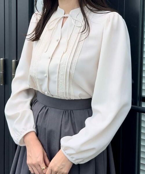Couture Brooch / クチュールブローチ シャツ・ブラウス | 【大人可愛い・通勤】ピンタックレースブラウス | 詳細18