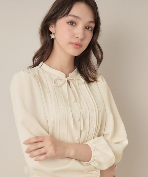 Couture Brooch / クチュールブローチ シャツ・ブラウス | 【大人可愛い・通勤】ピンタックレースブラウス | 詳細4