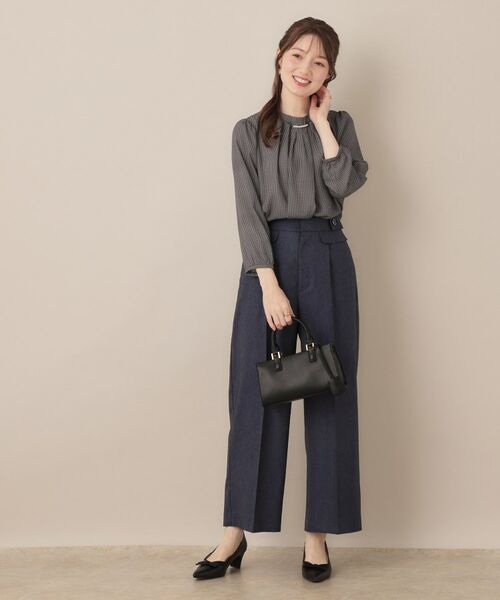 Couture Brooch / クチュールブローチ シャツ・ブラウス | 【大人可愛い・パール取り外し・通勤】・タックタイチェック柄ブラウス | 詳細1