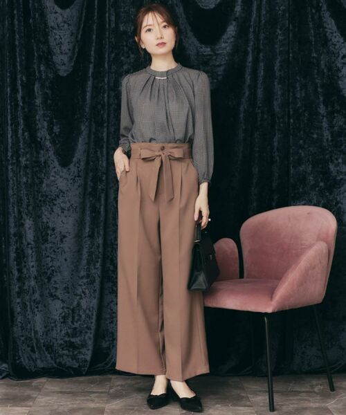 Couture Brooch / クチュールブローチ シャツ・ブラウス | 【大人可愛い・パール取り外し・通勤】・タックタイチェック柄ブラウス | 詳細13