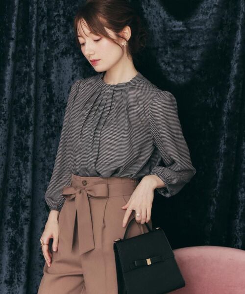 Couture Brooch / クチュールブローチ シャツ・ブラウス | 【大人可愛い・パール取り外し・通勤】・タックタイチェック柄ブラウス | 詳細16