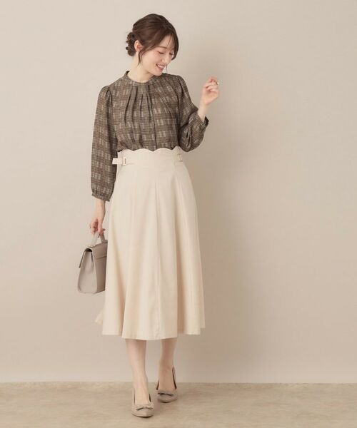 Couture Brooch / クチュールブローチ シャツ・ブラウス | 【大人可愛い・パール取り外し・通勤】・タックタイチェック柄ブラウス | 詳細24