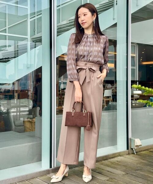 Couture Brooch / クチュールブローチ シャツ・ブラウス | 【大人可愛い・パール取り外し・通勤】・タックタイチェック柄ブラウス | 詳細28