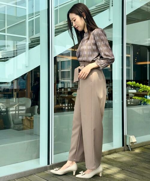 Couture Brooch / クチュールブローチ シャツ・ブラウス | 【大人可愛い・パール取り外し・通勤】・タックタイチェック柄ブラウス | 詳細29