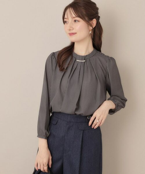 Couture Brooch / クチュールブローチ シャツ・ブラウス | 【大人可愛い・パール取り外し・通勤】・タックタイチェック柄ブラウス | 詳細4