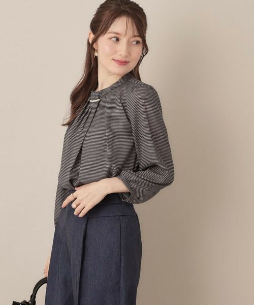 Couture Brooch / クチュールブローチ シャツ・ブラウス | 【大人可愛い・パール取り外し・通勤】・タックタイチェック柄ブラウス | 詳細5