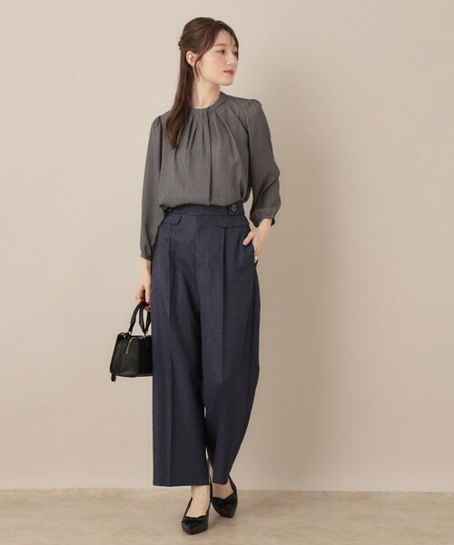 Couture Brooch / クチュールブローチ シャツ・ブラウス | 【大人可愛い・パール取り外し・通勤】・タックタイチェック柄ブラウス | 詳細7