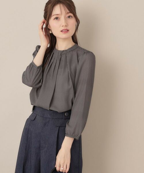 Couture Brooch / クチュールブローチ シャツ・ブラウス | 【大人可愛い・パール取り外し・通勤】・タックタイチェック柄ブラウス | 詳細8