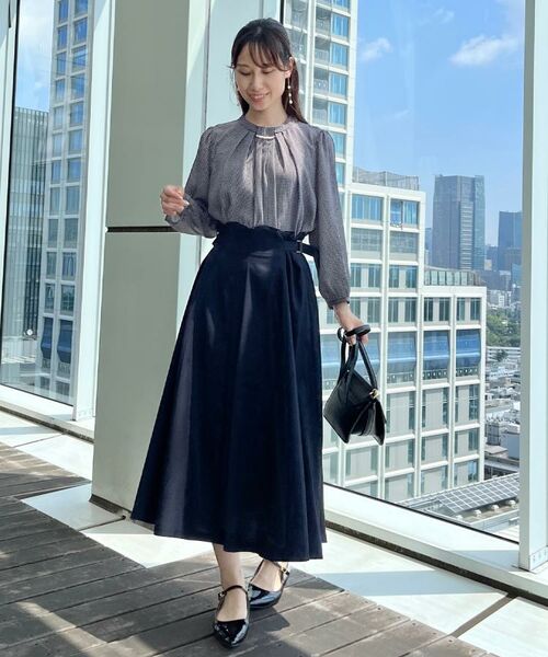 Couture Brooch / クチュールブローチ シャツ・ブラウス | 【大人可愛い・パール取り外し・通勤】・タックタイチェック柄ブラウス | 詳細9