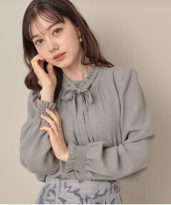 Couture Brooch / クチュールブローチ シャツ・ブラウス | 【フェミニン・通勤】タイ付きピコフリルブラウス