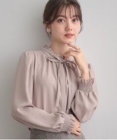 Couture Brooch / クチュールブローチ シャツ・ブラウス | 【フェミニン・通勤】タイ付きピコフリルブラウス