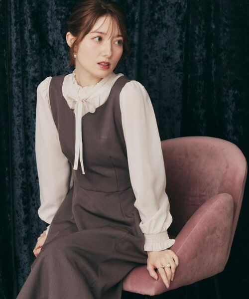 Couture Brooch / クチュールブローチ シャツ・ブラウス | 【フェミニン・通勤】タイ付きピコフリルブラウス | 詳細13