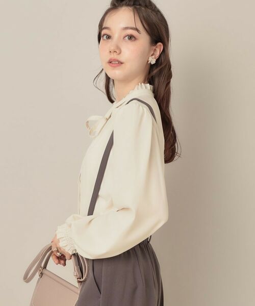 Couture Brooch / クチュールブローチ シャツ・ブラウス | 【フェミニン・通勤】タイ付きピコフリルブラウス | 詳細6