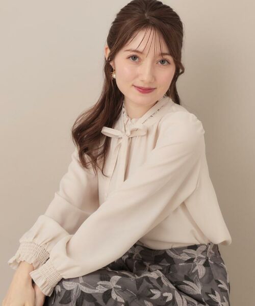 Couture Brooch / クチュールブローチ シャツ・ブラウス | 【フェミニン・通勤】タイ付きピコフリルブラウス | 詳細9