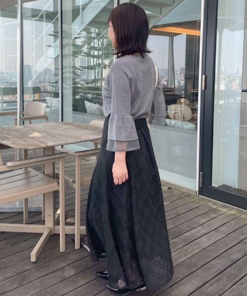 Couture Brooch / クチュールブローチ ニット・セーター | 【フェミニン・着映え・通勤】シアーフレアー袖ニットトップス | 詳細13